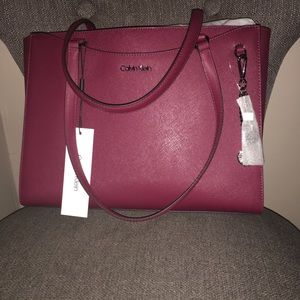 Burgundy Calvin Klein tote